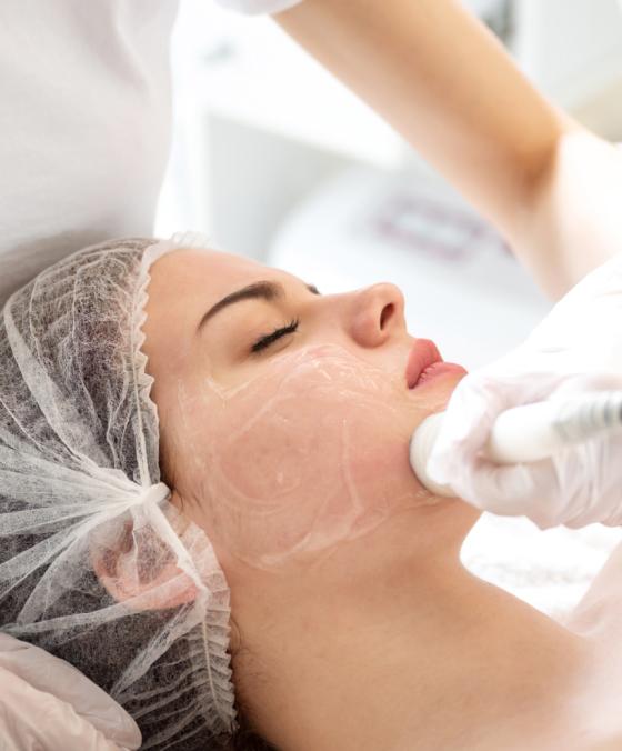 Hydrafacial treatment at dermatology clinic for deep cleansing, hydration, and glowing skin.