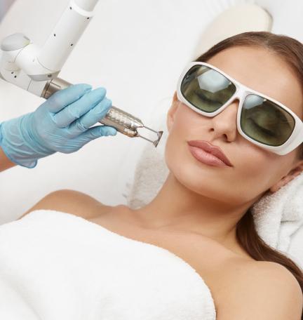 laser skin treatment at dermatology clinic for skin rejuvenation and pigmentation correction