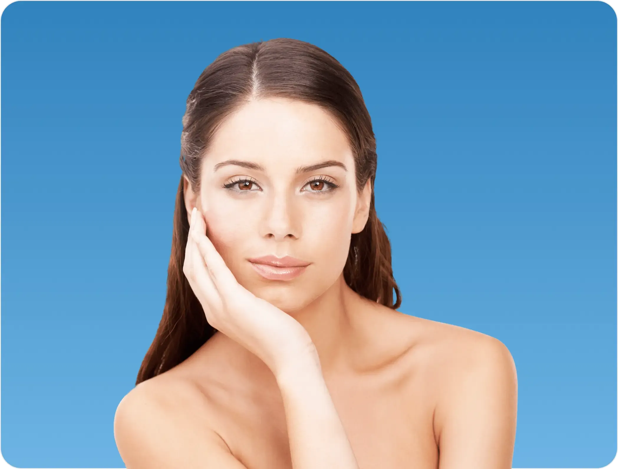 Woman with flawless, radiant skin after dermatology treatment for a healthy and youthful glow.