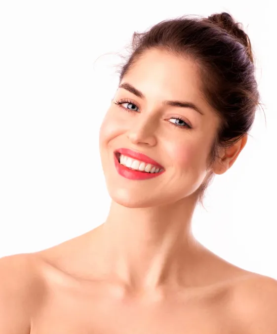 woman with radiant skin after dermatology facial treatment for hydration and skin rejuvenation