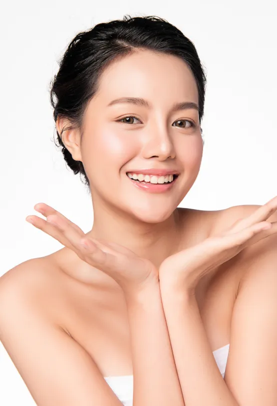 woman with radiant skin after dermatology facial treatment for hydration and skin rejuvenation