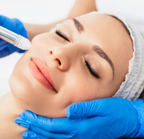 microdermabrasion facial treatment at dermatology clinic for skin exfoliation and rejuvenation
