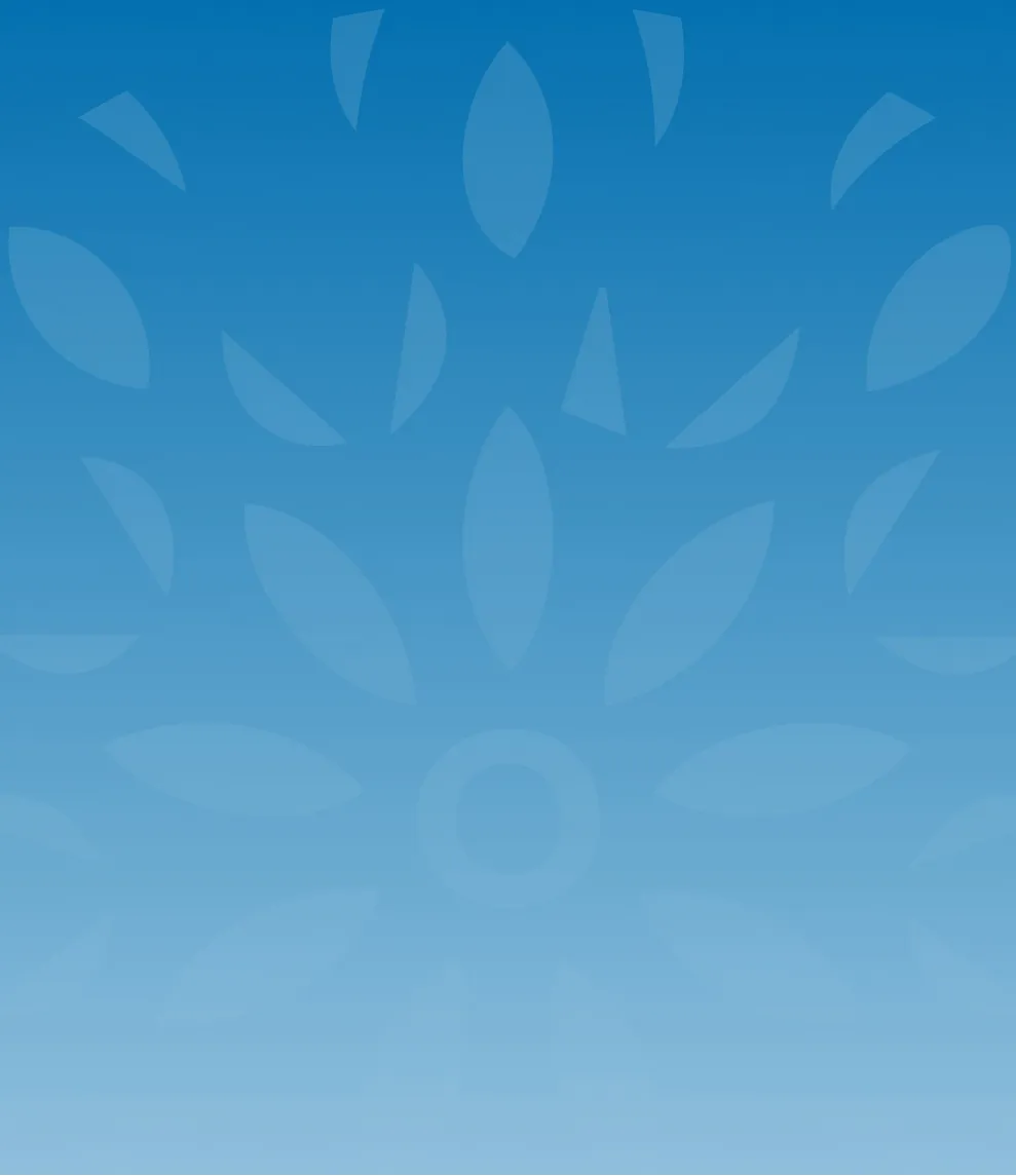 Background pattern with abstract floral design in blue gradient